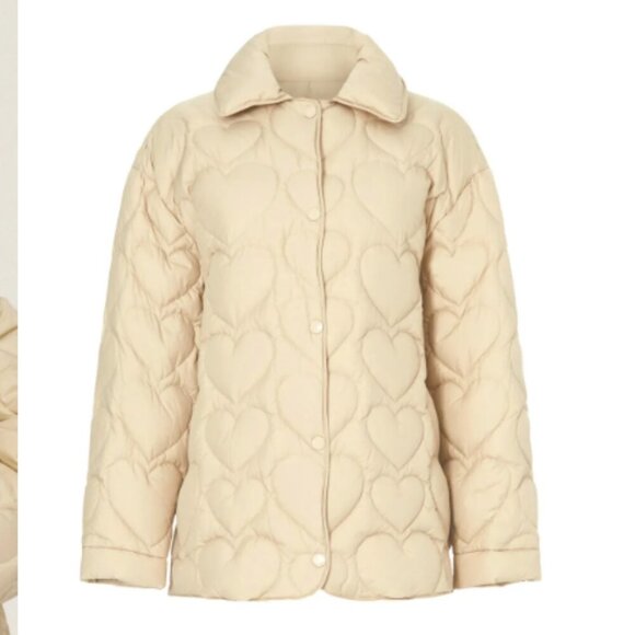 Sandro Gloriana Jacket heart print quilted jacket coat womens size medium - Picture 4 of 7